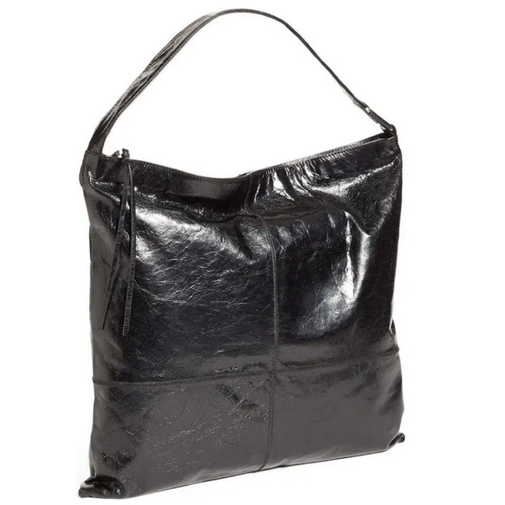 Hobo Leather Handbag Ellah Shoulder Bag in Black